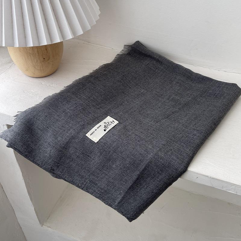 Literary Cotton and Linen Solid Color Scarf Women's Shawl Summer Desert Sunscreen Sunshade Travel Long Silk Fashion Trend