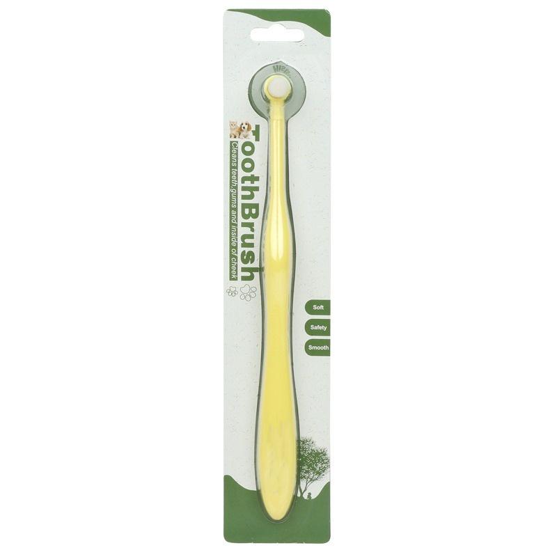 

Pet Toothbrush Oral Cleaning Tools for Dogs and Cats Tooth Brush Remove Bad Breath and Tartar Tooth Care Soft Brush Pets Puppy жовтий