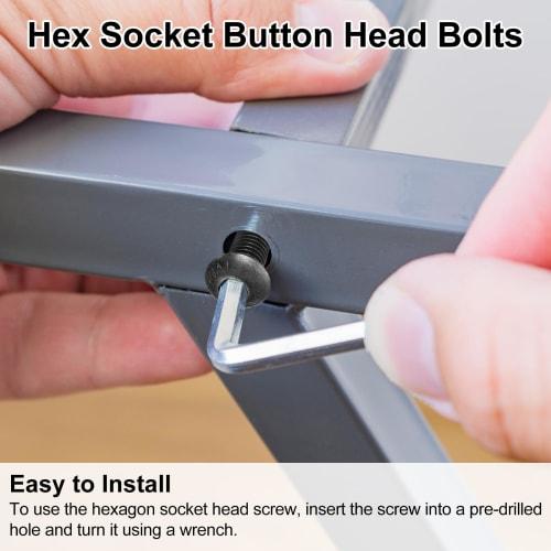 uxcell M3x20mm Hex Socket Button Head Bolts, Alloy Steel Fastener Hardware Full Thread Lock Set, Hex Socket Half Round, 50pcs