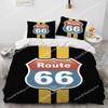 3D Tisk Historická Route 66,Matka silnic,Ložní souprava s přikrývkou,Povlak na peřinu Ložní souprava Prošívaná deka Povlak na polštář,Ložní souprava velikosti king queen
