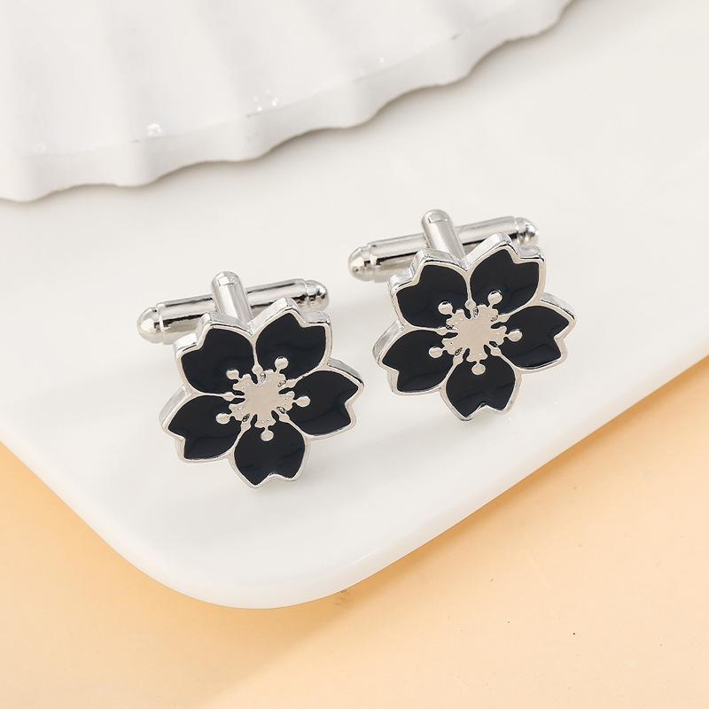 Zinc Alloy Shirt Sleeve Cuff Buttons Chic Cherry Blossom Flower Design Gold Copper Color Cufflinks for Men Women Unique Gifts