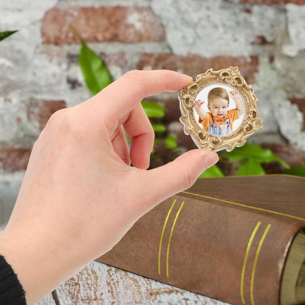 10pcs DIY Mini Photo Frames Resin Crafts Phone Case Decor Vintage Oval Photo Frame Vintage Picture Frame DIY Jewelry Accessories