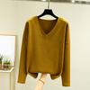 Ladies' Loose Comfortable Casual Fashionable And Large Size Warm Underwear With Seamless  V-Neck And Thick Velvet Long Sleeves Top