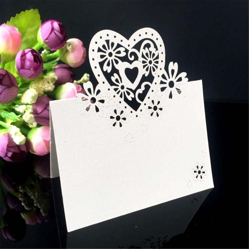 50Pcs Heart Shape Table Number Cards Wedding Table Number Card For Table Setting Wine Glass Christmas Wedding Decoration
