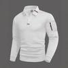 Mens Long Sleeve Polo Shirt Checkered Patchwork Casual Fashion Slim Fit Young Adults