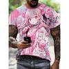 Men's Anime and Girl Print T-shirts, Suitable for Everyday Wear In All Seasons.