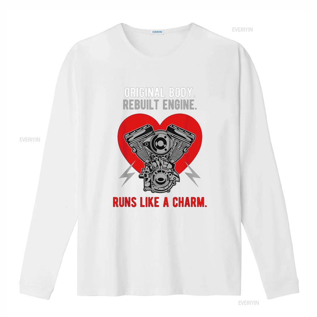 Original Body Rebuilt Engine Runs Like A Charm T Shirt Vintage Washed Versatile Slightly Top For Everyday Wear Graphic