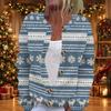 Damen Weihnachtsdruck Langarm Strickjacke, Knopfleiste Feiertagspullover