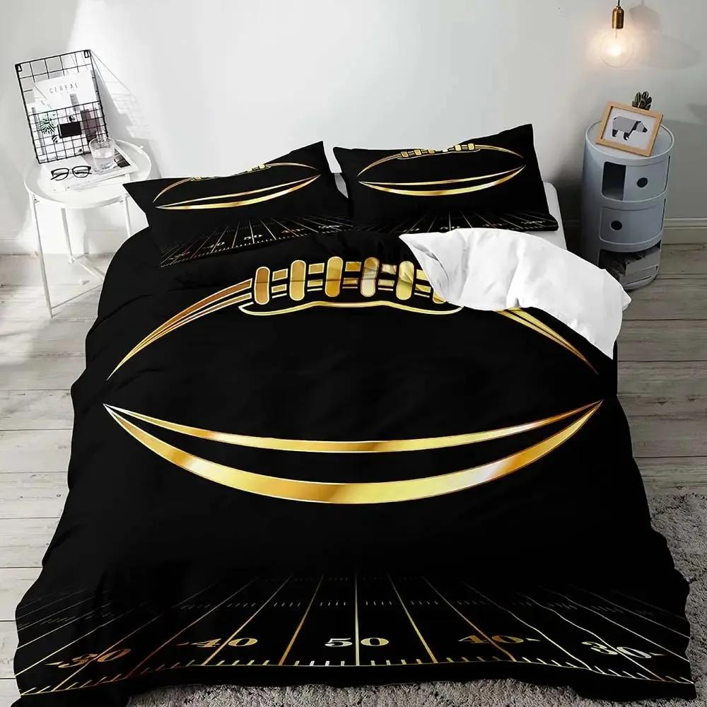 American Football Duvet Cover Set,Sports Bedding Set,Navy Blue Comforter Cover Set,Inspirational Gifts for Men Boyfriend Husband