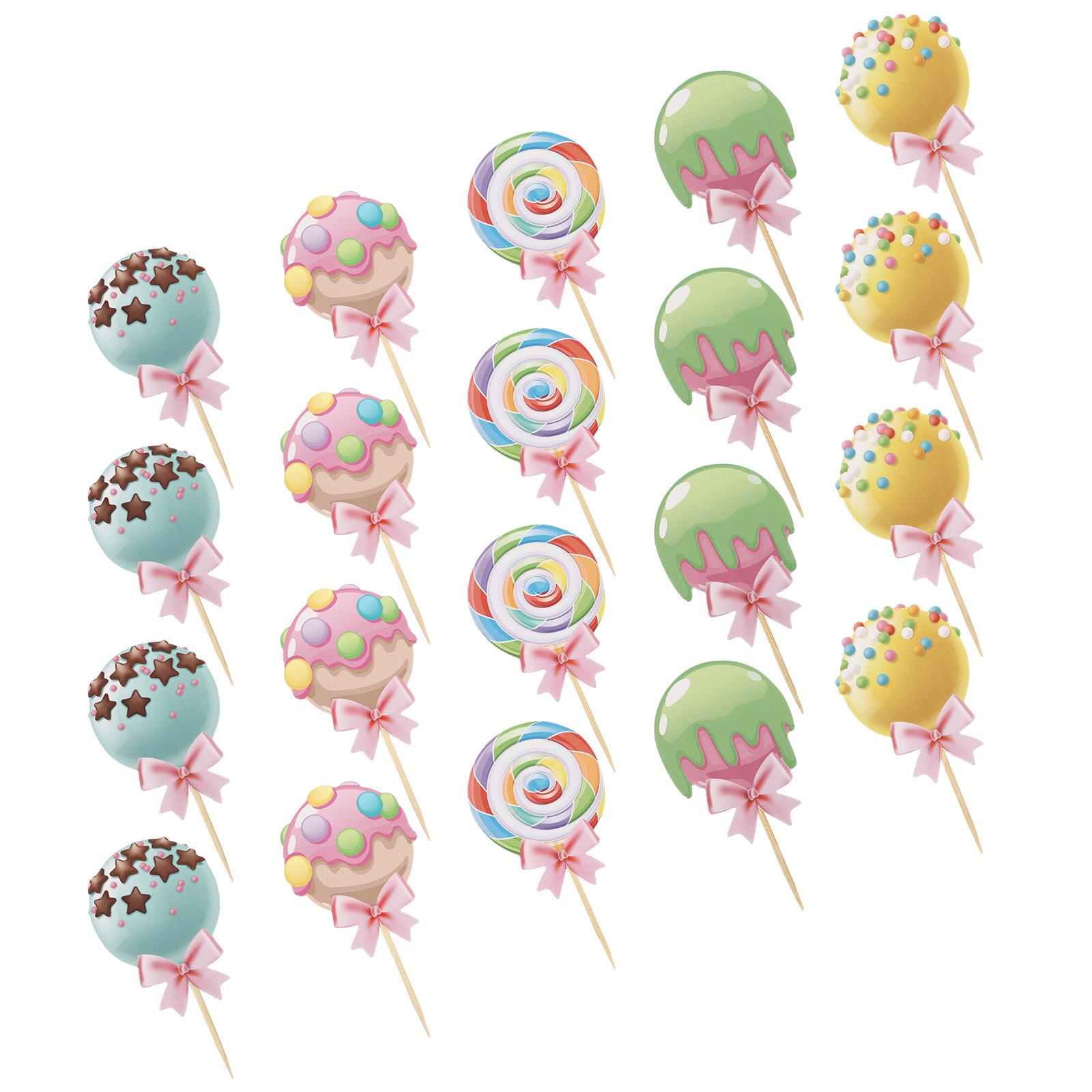 

20 шт. вставок для торта, декора, разноцветных украшений, украшений, десертов, нежных леденцов 7X5CM