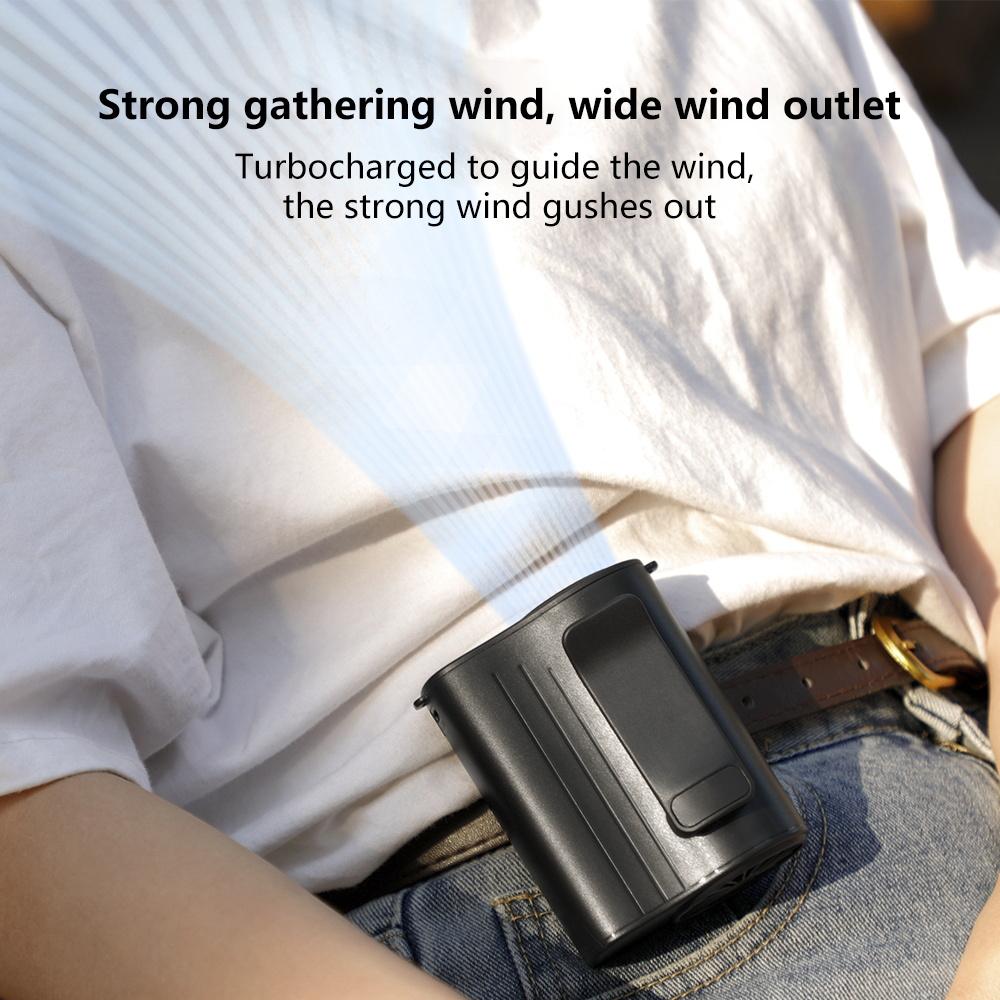Portable Waist Clip Fan 100 Speeds Wearable Belt Fan 4000 Mah Mini Waist Fan for Outdoor Jobsite Farms Traveling Fishing
