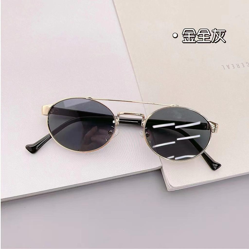 Fashion Style Sunglasses Designer Oval Shape Double Bridge Men Sun Glasses Holiday Travelling Female Sunglass