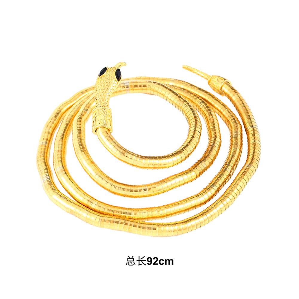 3 Colors 6mm 90cm Iron Flexible Twisted Jewelry Bendable Snake Head Bracelet Snake Bone Chain Snake Shape Necklace Punk Jewelry золотой
