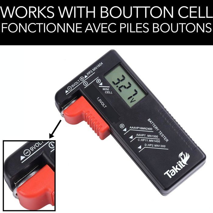 Testeur de Piles - BEIJIYI - Compact - Fonctionne sans Pile - Écran Numérique - Léger