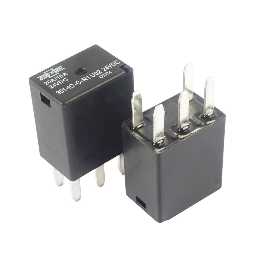 (Pack of 2) 301-1C-C-R1 U02 24VDC Automotive Relay 5 Pin