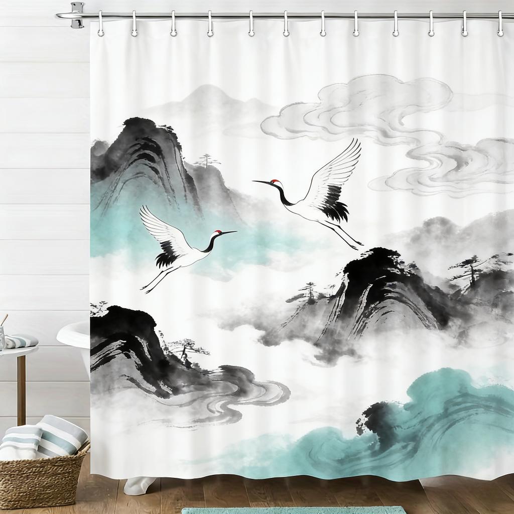 3D Glowing Tropical Fish Coral Reef Underwater Shower Curtain - Waterproof Polyester Bathroom Decor