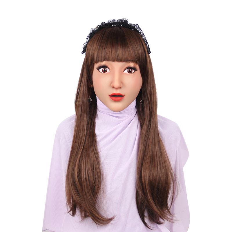 Silicone Fake Human Mask for Beautiful Girl Bodysuit Fake Girl Body and Masks Female Shapewear Women for Cosplay Costume