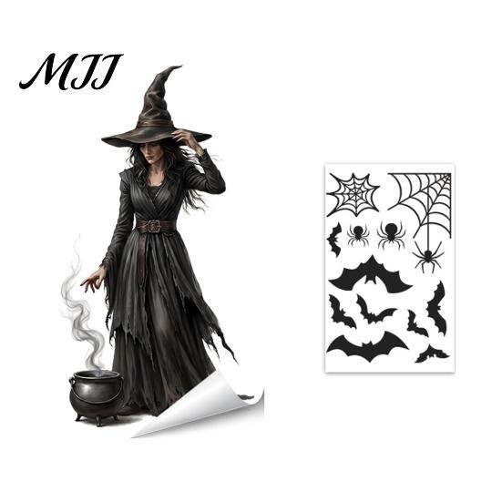 Seasonal Party Accessories Halloween Ghost Glass Sticker, Cartoon Static Window Cling for Decorative Film Parties, Waterproof Decoration