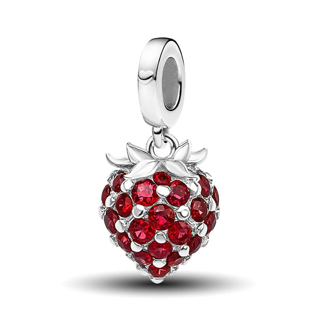 Copper Pink Cake Cherry Pineapple Strawberry Cherry Pendant Charm Ball Suitable For Bracelets Diy Women'S Jewelry