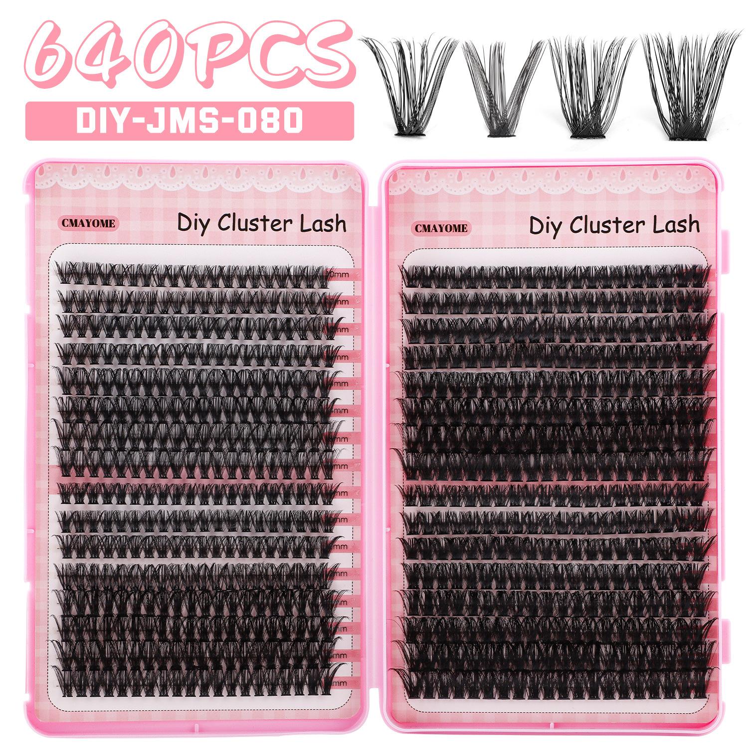 

640 Пучков DIY Одиночные Пучки Накладных Ресниц Натуральные Густые D-Song Сегментированные Наращиваемые Ресницы