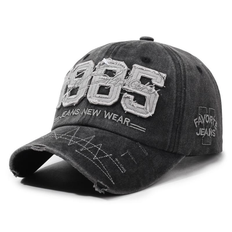 1985  Patch Soft Top Baseball Cap Classic Embroidery Pure Cotton Washed Versatile Dad Hat Adjustable