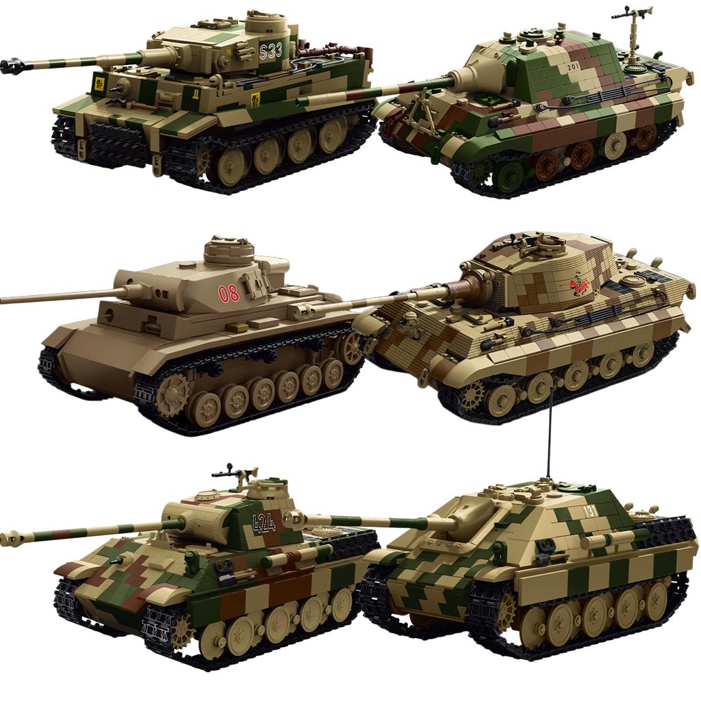 PANZER VI TIGER SO4 PANZER IV CARRO ARMATO Modello Mattoncini Giocattolo Fatto a Mano DIY Serie Set Modello Carro Armato Giocattolo di Assemblaggio MOC Regalo di Compleanno
