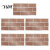 Waterproof Wall Decals for Kitchen 5Pcs Vintage Brick Tile Stickers, Oil?Proof Wallpaper, Peel Removable Backsplash Rental & Stick Living Room Home