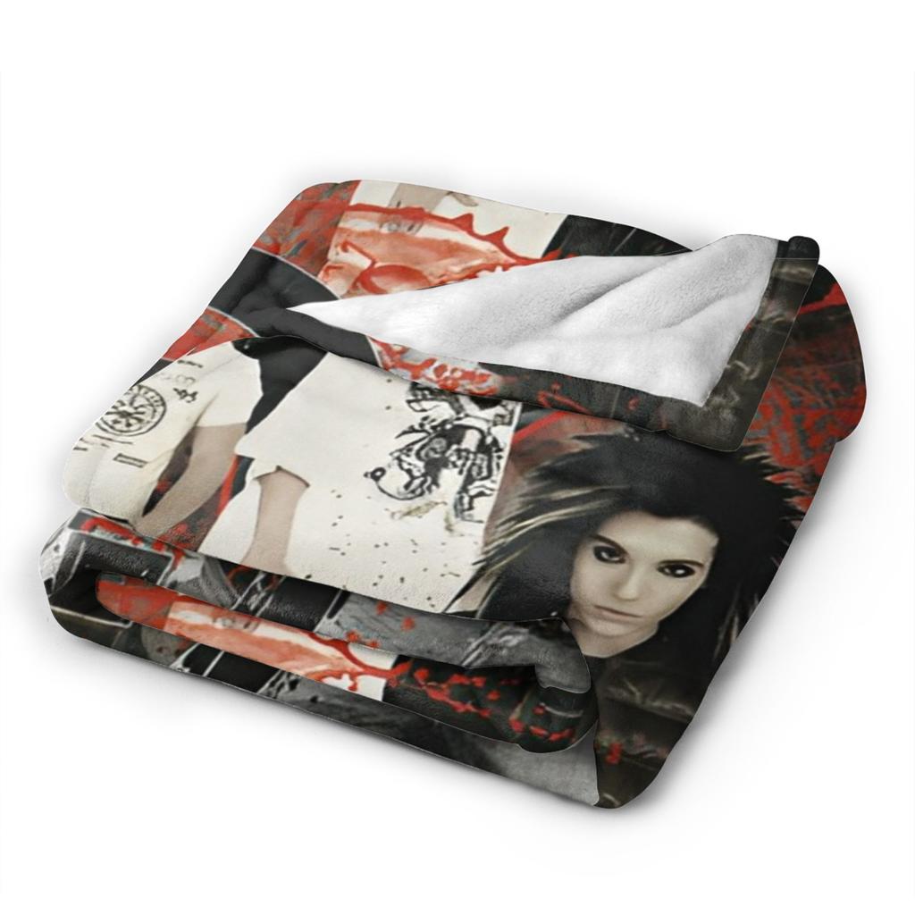 Coperta di Flanella Zimmer 483 Tokio Hotel Banda Rock Tour Moda Plaid per Letto Divano Divano 150*125cm Peluche Trapunta Sottile,