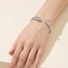 18K Gold-Plated Stainless Steel Open Bangle with Smooth Texture and Dual-Size Heads