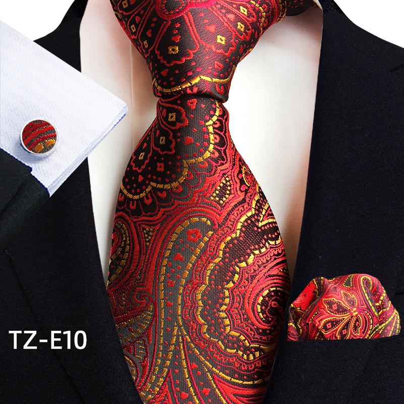 Paisley Tie, Pocket Square & Cufflinks Set – Men's Formal Wedding Accessories
