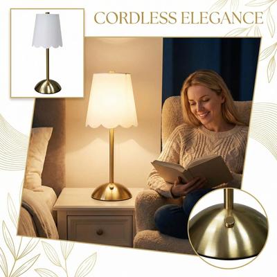 Generic Cordless Table Lamp, Control Desk Lamp, Elegance Iron Fabric Energy Savings Soft Portable LED Desk Light For Bedside Living Rooms Stu