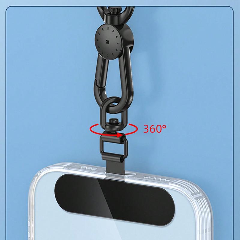 1pcs New Upgrated 360 Rotatable Stainless Steel Phone Tether Tab Metal Patch Gasket Cellphone Lanyard Safety Connecter Piece