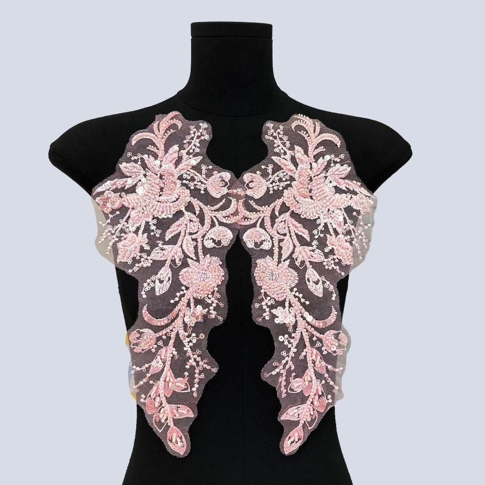 Floral Pattern Embroidery Applique Beaded Sequin Sewing Applique Exquisite Cloth Patch Sewing DIY