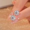 Princess Round Moissanite Stud Earrings, Classic Six-Prong Design, S925 Sterling Silver, 2025 Style