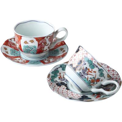 Kaffeetasse B9 x T9 x Somenishiki Koimari Paar Schüssel Porzellan Mino Ware Made in Japan Ale-net H6,5cm