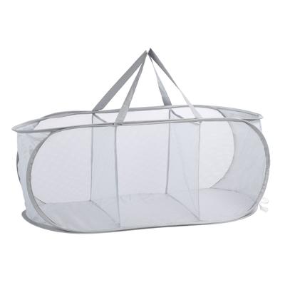 Foldable Laundry Basket Mesh Oxford Cloth 3 Section Pop Up Laundry Hamper Clothes Basket for