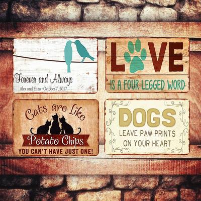 Cats Are Like Potato Chips Retro Plaque Metal Signs Pub Decorative Plates Dogs Wall Stickers Letter Art Poster Home Decor N249