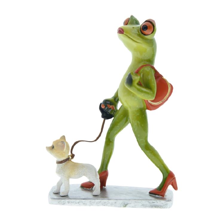 Cute Frogs Dog Resin Figurine Contemporary Animal Sculpture Funny Statue Gift Perfect For Home Liveing Room Display 1