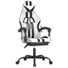 Vidaxl Gaming Armchair with Footrest, White-Black, Faux Leather