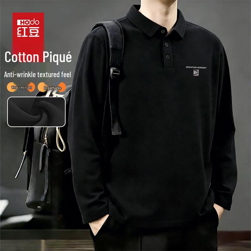 Hodo Men s Structured Long Sleeve Polo Shirt M