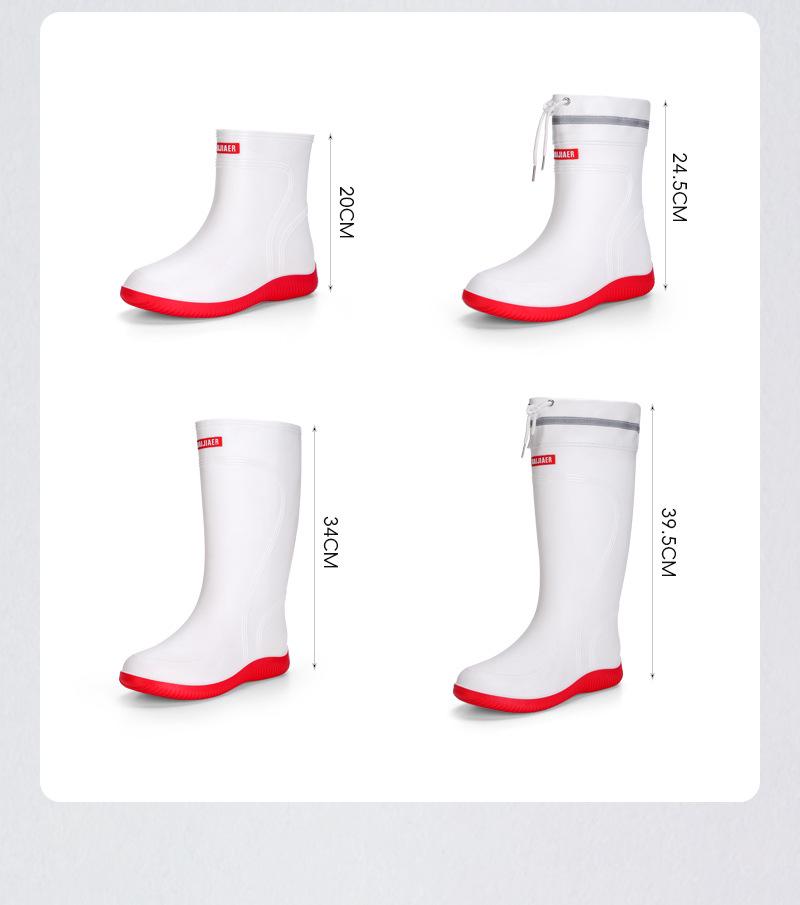 DR.ARCTIC Men's Reflective Ankle Rain Boots - Stylish, Round Toe, Anti-Slip.