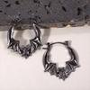Bat Hoop Earrings. Bat Earrings, Silver Color Tone Earrings, Vintage Bat Jewelry