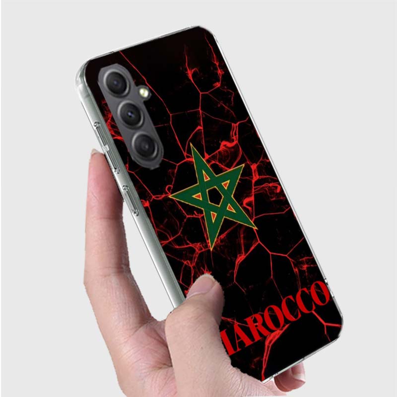 Morocco Flag Soccer Phone Case For Samsung A16 A26 A36 A56 A17 A03S A04S A02S A05S A50S A30 A20 A70S A40 A21 Galaxy Note 20 10 9