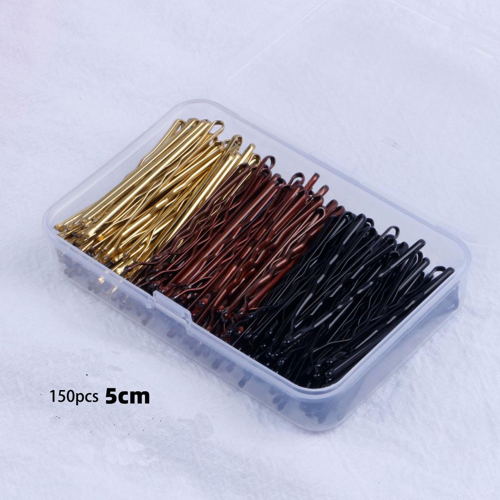 50-150Pcs 5cm Wave Bobby Hair Pins Alloy Hairpins Simple Hair Clip Pins Barrette for Wedding Bride Women Girls Hairstyles Tool