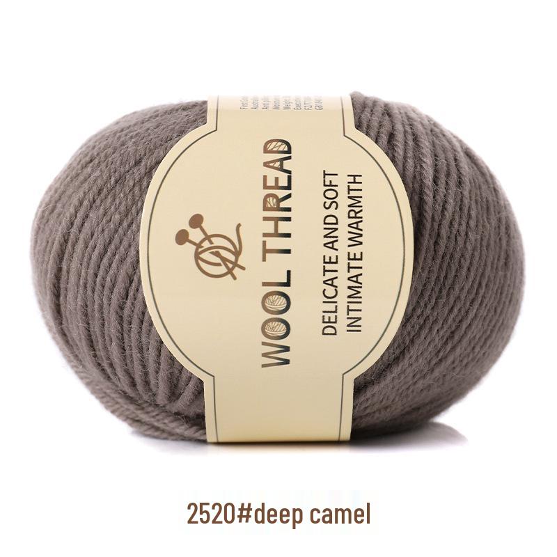 Medium-Thick Cashmere Wool Yarn for Hand-Knitted Baby and Child Scarves and Sweaters, with Knitting Needles.