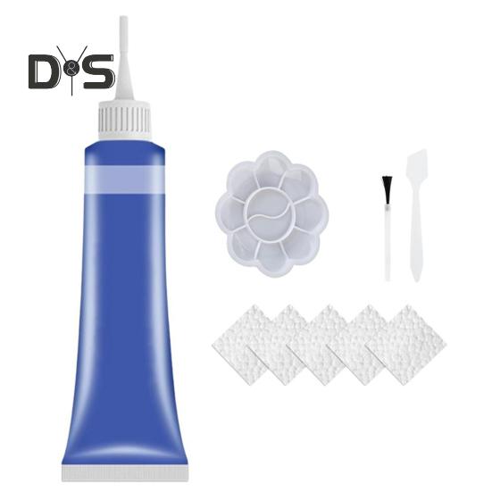 

20 мл набор для ремонта искусственной кожи с щеткой, скребком, палитрой, тисненой бумагой, красителем для сидений автомобиля и дивана из искусственной кожи, красителем для восстановления искусственной кожи H