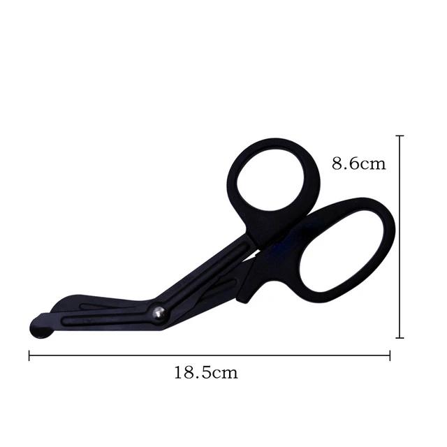

Medical Rescue Scissors Plastic Handle Stainless Steel Wound Gauze First Aid Scissors Practical Outdoor Nurse Scissor чорний