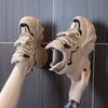 Womens White Black High Top Platform Chunky Sneakers Hidden Heel Lift Zipper Detail Casual Dad Shoes For Daily Wear New Autumn