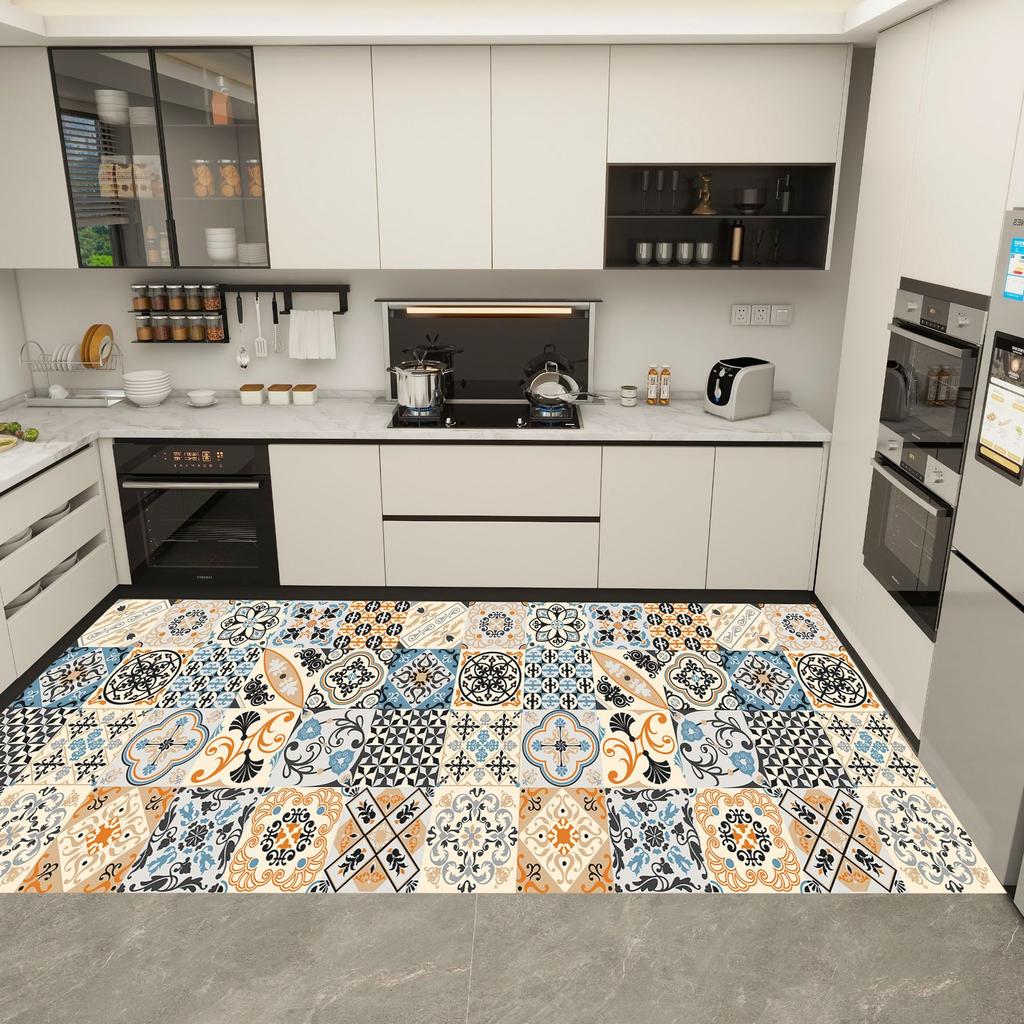 Flower and Grass Pattern Carpets Entrance Mats Dirt Resistant and Easy To Maintain Foot Mats for Living Rooms