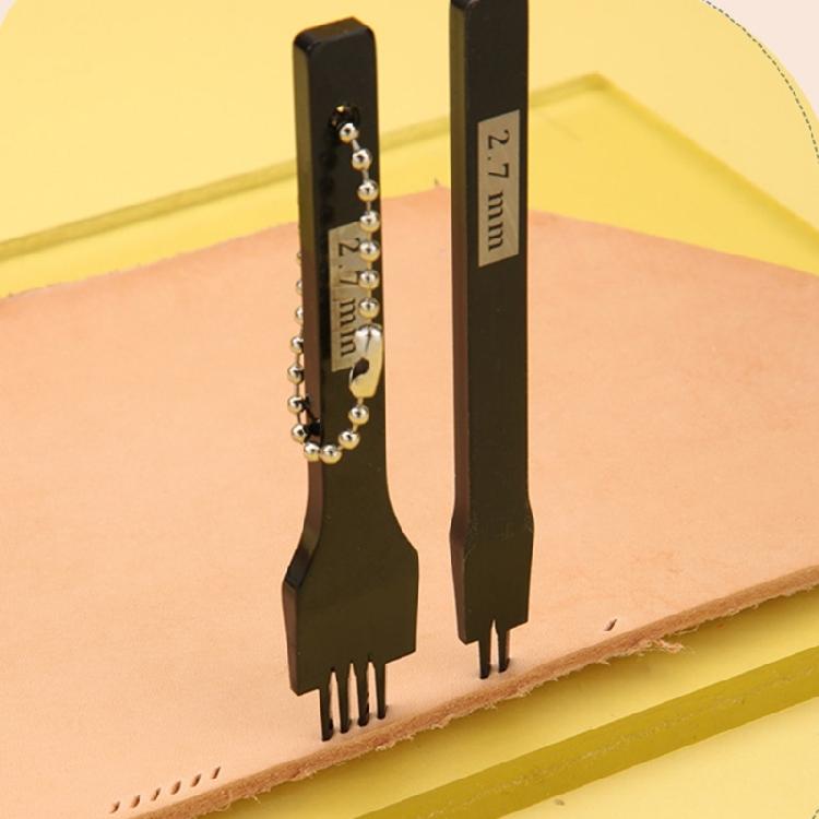 Leder Ahle Stanzwerkzeug 2,7 mm Lederhandwerk Schnürwerkzeug 1/2/4/6 Zinken Lederhandwerk Meißel Lochstanzen